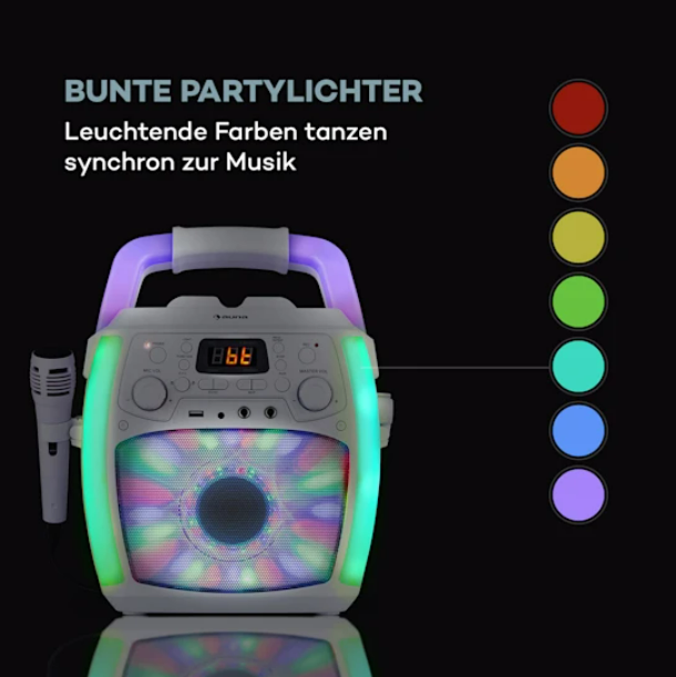 Караоке-система Auna StarMaker Plus Караоке-машина Bluetooth USB CD LED Show RCA - Фото 5 Караоке-система Auna StarMaker Plus Караоке-машина Bluetooth USB CD LED Show RCA - зображення 5
