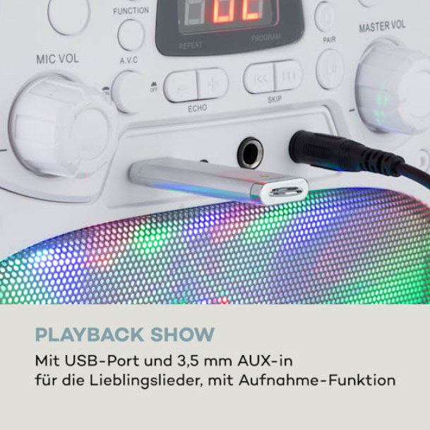 Караоке-система Auna StarMaker Plus Караоке-машина Bluetooth USB CD LED Show RCA - Фото 7 Караоке-система Auna StarMaker Plus Караоке-машина Bluetooth USB CD LED Show RCA - зображення 7