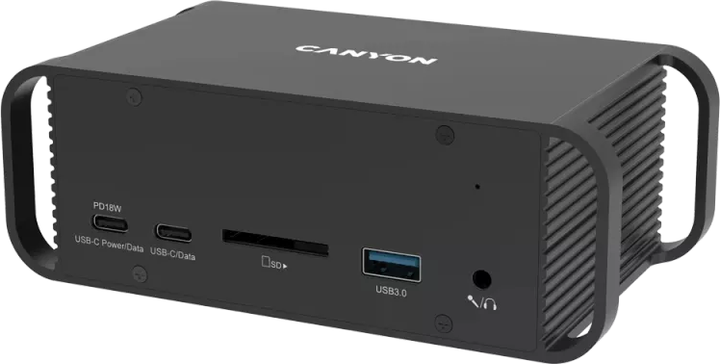 Мультипортова док-станція Canyon HDS-95ST USB-C 14-в-1 Black (CNS-HDS95ST) - зображення 3