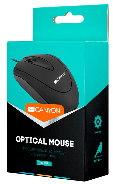 Mysz Canyon CNE-CMS1 USB, Czarna - obraz 3