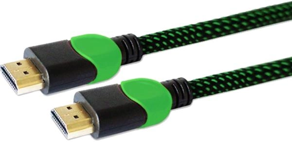 Kabel Savio GCL-06 EOL HDMI v2.0, gaming Xbox 3m, zielony oplot, złote końcówki - obraz 1