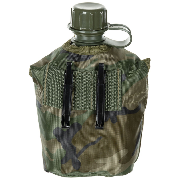 Фляга военная с чехлом, 1л., пластик, тактическая фляга для воды, армейская питьевая фляга олива MFH Германия - изображение 2