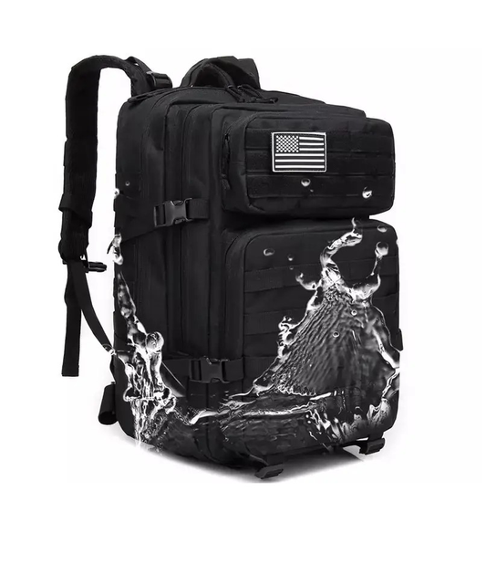 Рюкзак тактичний assault 45 L чорний з вологостійким чохлом - зображення 1
