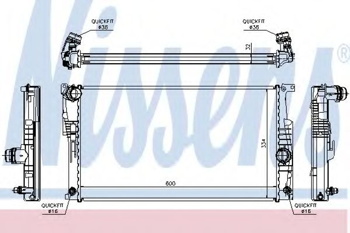 Радиатор охлаждения BMW 1/2/3/4 пр-во Nissens Nissens (60817) - изображение 1