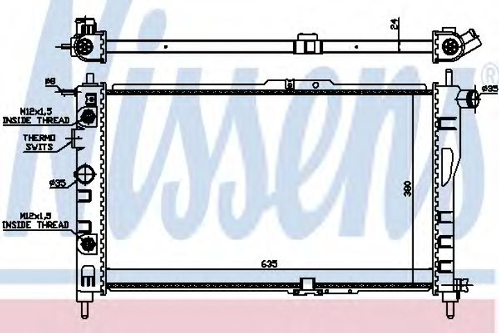 Радиатор охлаждения DAEWOO NEXIA пр-во Nissens Nissens (616521) - изображение 1