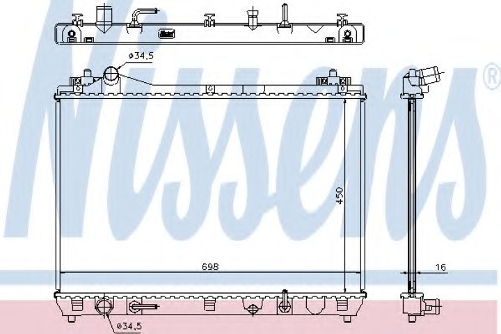 Радиатор охлаждения двигателя SUZUKI Grand Vitara II JT пр-во Nissens Nissens (64199) - изображение 1