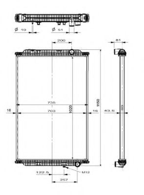 Радіатор охолодження RVI MAGNUM DXi12/DXi13 вир-во NRF NRF (509726) - зображення 1