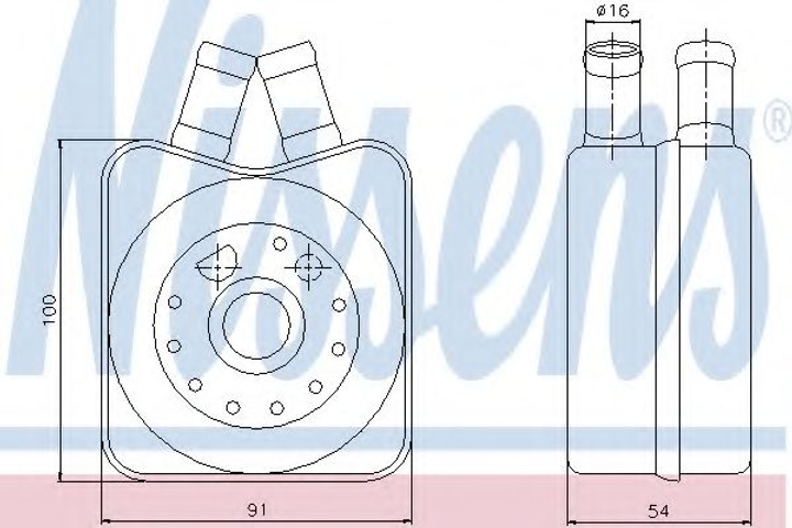 Радиатор масляный AUDI 100 C4 90- 1.6 i + пр-во Nissens Nissens (90607) - изображение 1