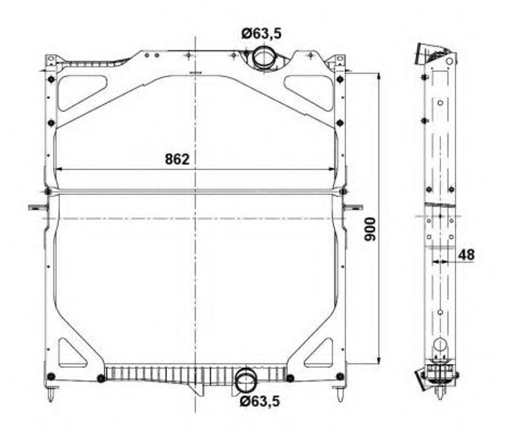 Радіатор охолодження VOLVO FH, FH 12, FH 16 вир-во NRF NRF (529702) - зображення 1