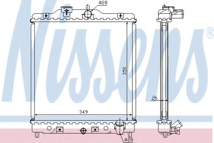 Радиатор охлаждения HONDA CIVIC 4+5 MT 91-01 пр-во Nissens Nissens (63310A) - изображение 1