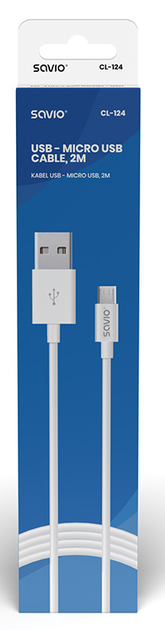 Кабель Savio CL-124 USB - micro-USB 2.1 A 2 м (SAVKABELCL-124) - зображення 2