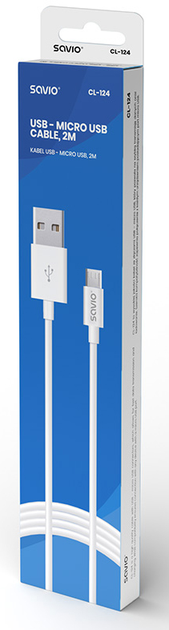 Kabel Savio CL-124 USB - micro-USB 2.1 A 2 m (SAVKABELCL-124) - obraz 3