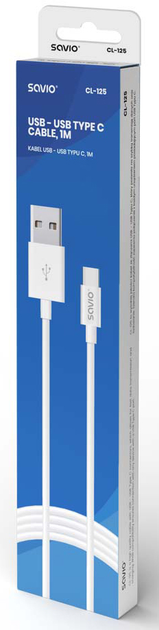 Кабель Savio CL-125 USB-A - USB Type-C 1.5 A 1 м (SAVKABELCL-125) - зображення 3