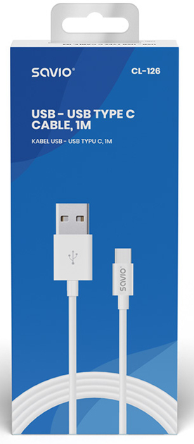 Кабель Savio CL-126 USB-A - USB Type-C 3 A 1 м (SAVKABELCL-126) - зображення 2