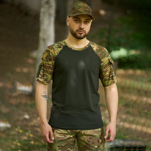 Мужская футболка Intruder Sleeve с липучками под шевроны и карманом хаки мультикам размер 3XL - изображение 1