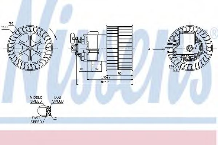 Вентилятор обігрівача OPEL VECTRA A 88- вир-во Nissens Nissens (87154) - зображення 1