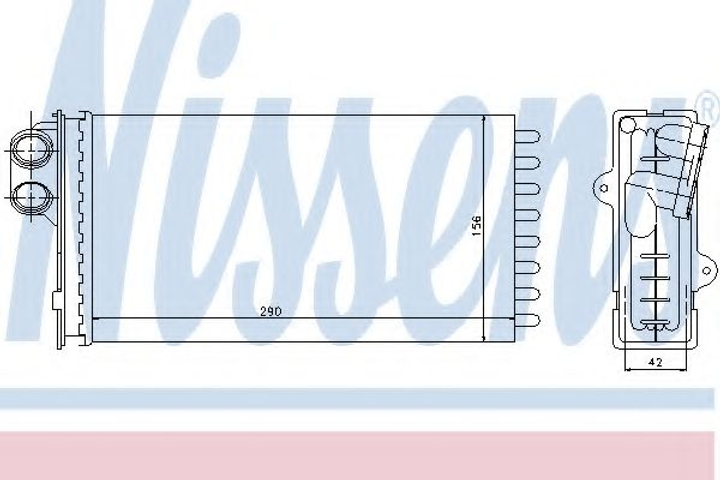 Радиатор печки CITROEN XM 89- /PEUGEOT 605 89- пр-во Nissens Nissens (71145) - изображение 1