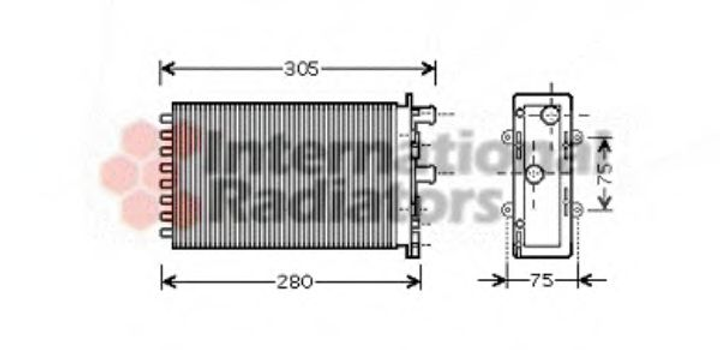 Радіатор обігрівача TRANSPORTER REAR UNIT 96- Van Wezel Van Wezel (58006239) - зображення 1