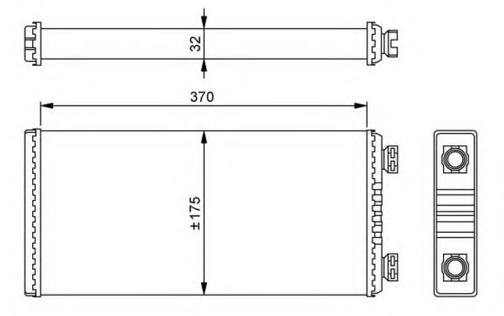 Радіатор пічки 175x370x32mm MERCEDES ACTROS MP2 про NRF NRF (54257) - зображення 1