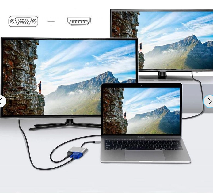Адаптер ExtraDigital Type-C to HDMI / VGA (KBV1743) - Фото 5 Адаптер ExtraDigital Type-C to HDMI / VGA (KBV1743) - изображение 5