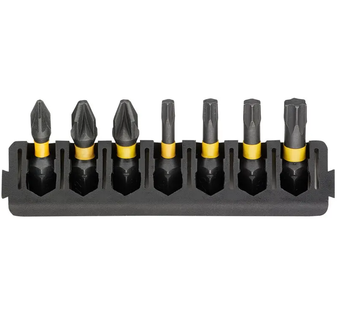 Кассета с битами DeWALT FlexTorq, L=25 мм, Pz1, Pz2 - 2 шт, Т15, Т20, Т25, Т30 DT70813 - Фото 1 Кассета с битами DeWALT FlexTorq, L=25 мм, Pz1, Pz2 - 2 шт, Т15, Т20, Т25, Т30 DT70813 - изображение 1