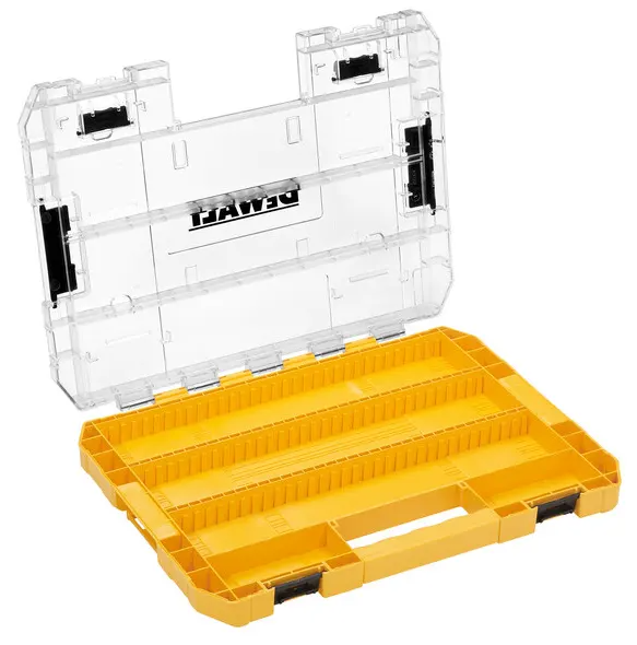 Футляр для бит системы TSTAK Tough Case L DeWALT с футляром 25 мм х25 шт-3 шт., кассета для бит 7х25 мм.-3 шт., кассета для бит 7х57 мм.-4 шт., разделители - 6 шт. DT70804 - изображение 3