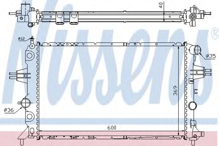 Радіатор охолодження OPEL ASTRA G 98- 1.7 TD вир-во Nissens Nissens (63249A) - зображення 1