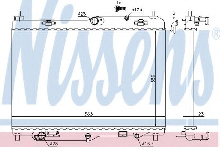 Радіатор охолодження FORD FIESTA VI CB1 08- 1.4 EFi вир-во Nissens Nissens (69234) - зображення 1