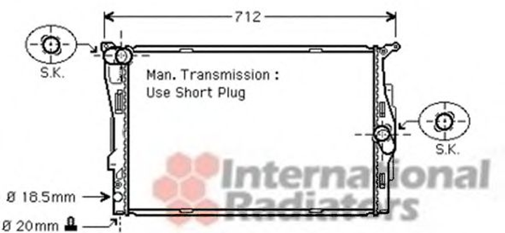 Радіатор E87/E90/E91 16/20 MT 04- Van Wezel Van Wezel (06002291) - зображення 1