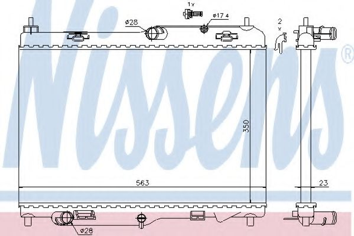 Радіатор охолодження FORD B-MAX CB2 12- /FORD FIESTA VI CB1 08- вир-во Nissens Nissens (69233) - зображення 1