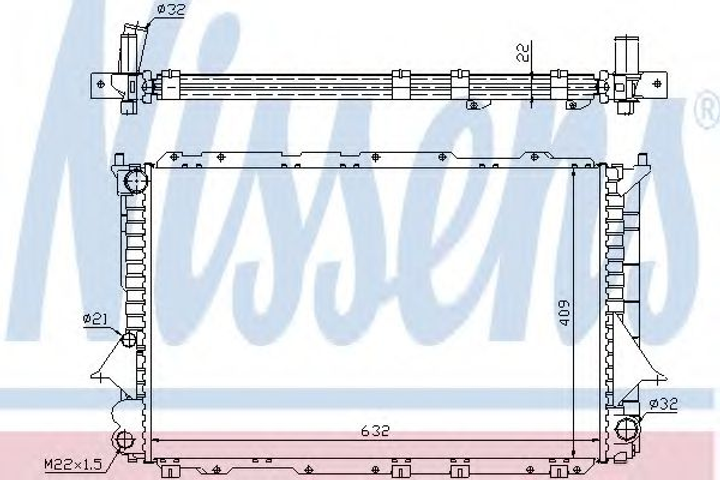 Радіатор охолодження AUDI 100 C4 90- 2.8 i вир-во Nissens Nissens (60458) - зображення 1