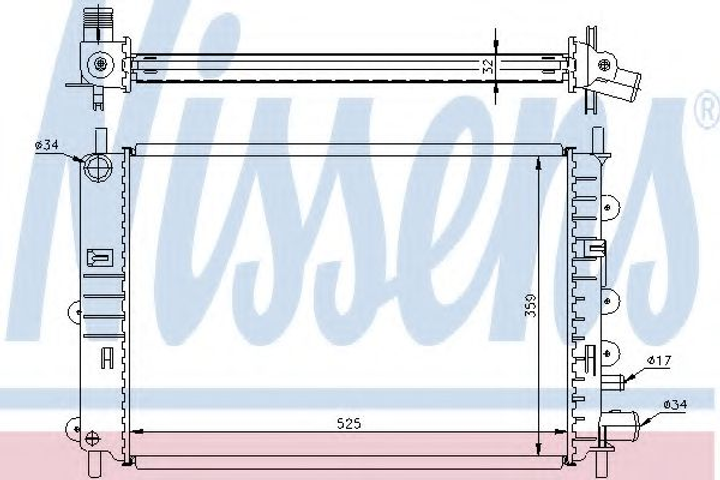 Радиатор охлаждения FORD ESCORT V-VI 90- 1,4-2,0i пр-во Nissens Nissens (62217A) - изображение 1