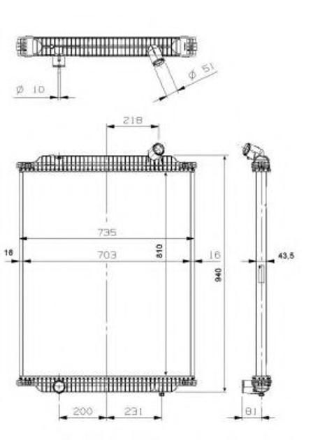 Радиатор охлаждения RVI PREMIUM dCi11B пр-во NRF NRF (529563) - изображение 1