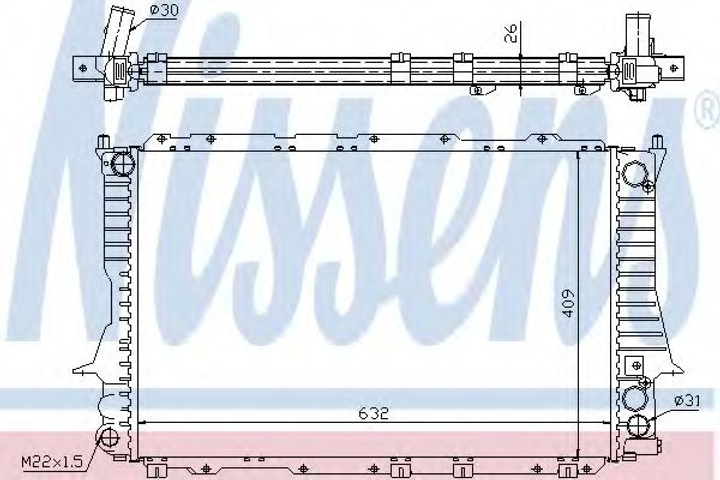 Радиатор охлаждения AUDI 100/A6 C4 пр-во Nissens Nissens (60459) - изображение 1