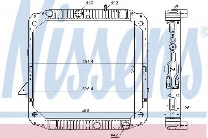 Радіатор охолодження MB ECOLINER 1117-1120 вир-во Nissens Nissens (62743) - зображення 1