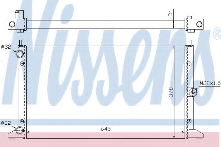 Радіатор охолодження VOLKSWAGEN SHARAN 7M 95- вир-во Nissens Nissens (67305) - зображення 1