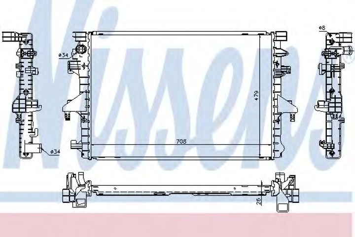 Радиатор охлаждения VW T5 пр-во Nissens Nissens (65285) - изображение 1