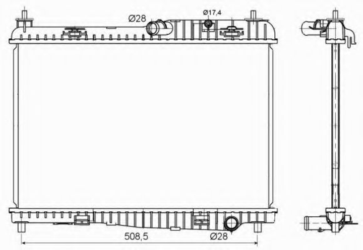Радиатор охлаждения двигателя FORD Fiesta 08- пр-во NRF NRF (53152) - изображение 1
