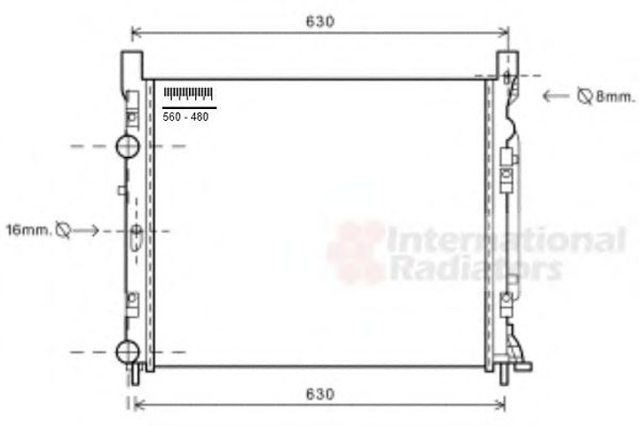 Радиатор охлаждения RENAULT KANGOO II 08- пр-во Van Wezel Van Wezel (43002470) - изображение 1