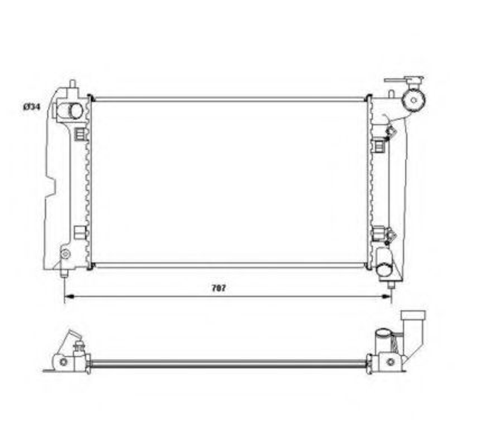 Радиатор охлаждения двигателя TOYOTA Avensis 03- пр-во NRF NRF (53396) - изображение 1