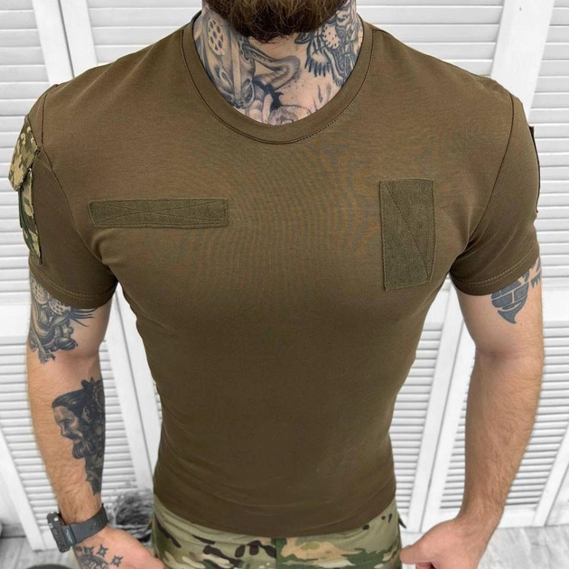 Мужская футболка Hammer приталенного кроя с липучками под шевроны олива пиксель размер 2XL - изображение 2
