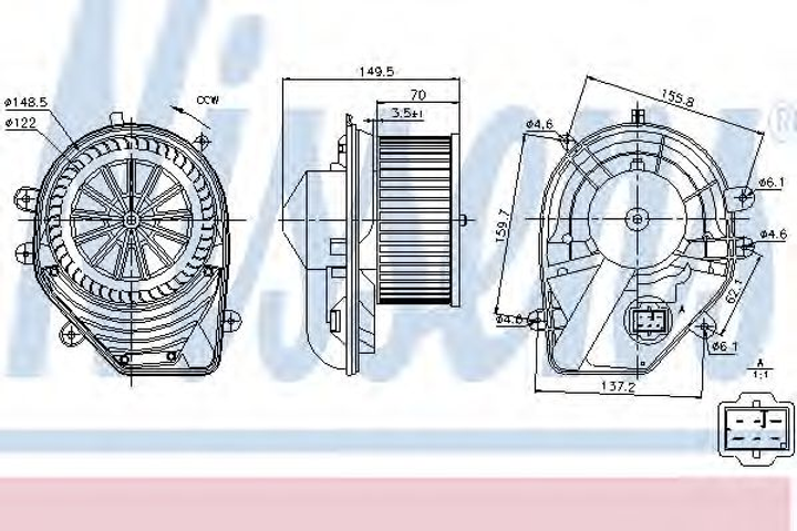 Вентилятор салону AUDI, VW вир-во Nissens Nissens (87060) - зображення 1