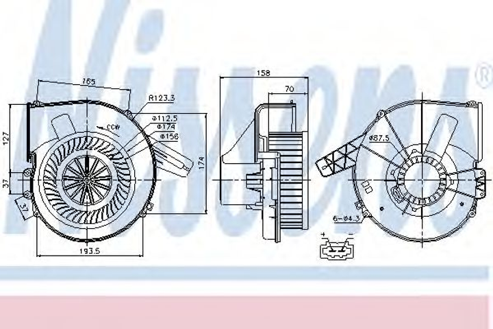 Вентилятор салона AUDI, VW пр-во Nissens Nissens (87028) - изображение 1