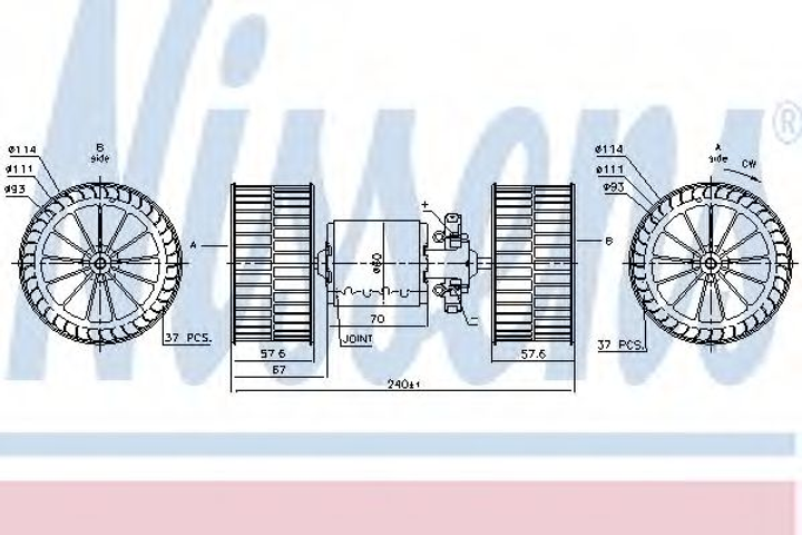 Вентилятор обігрівача MERCEDES ACTROS MP1 96- OM 541.920/308 9 вир-во Nissens Nissens (87192) - зображення 1