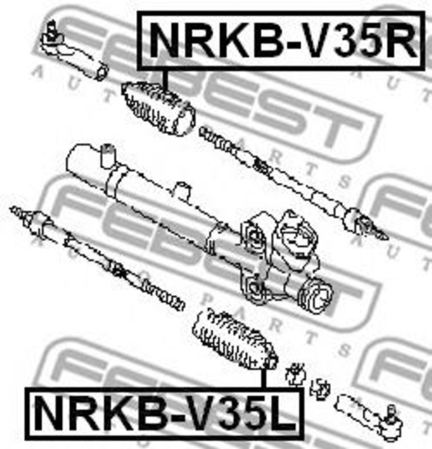 Пыльник рулевой рейки передний мост NISSAN TEANA, MAXIMA 03-08 слева Пр-во FEBEST Febest (NRKBV35L) - изображение 2