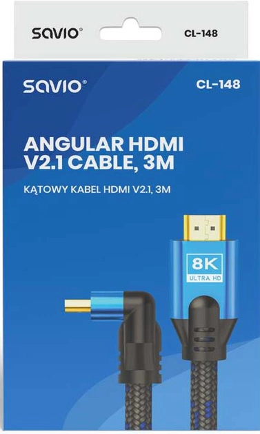 Кабель Savio CL-148 HDMI 3 м HDMI Type A Black, Blue (SAVKABELCL-148) - зображення 2