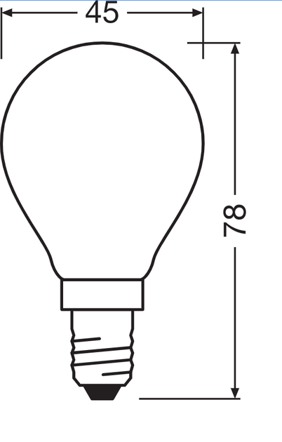 Лампа світлодіодна 5.5W 220V 806lm 4000К E14 DIM 77x45mm куля [4058075434684] SST CLAS P OSRAM - зображення 5
