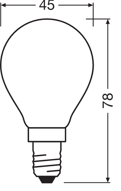 Лампа світлодіодна 5.5W 220V 806lm 4000К E14 DIM 77x45mm куля [4058075434684] SST CLAS P OSRAM - зображення 6
