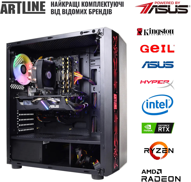 Комп'ютер ARTLINE Gaming X49 (X49v18) AMD Ryzen 5 5600 / RAM 32ГБ / SSD 1ТБ / nVidia GeForce RTX 4060 8ГБ - зображення 9
