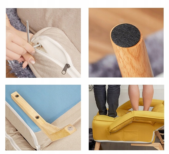 Мягкое кресло KidsBunkBed с подставкой для ног цвет светлый серый ...